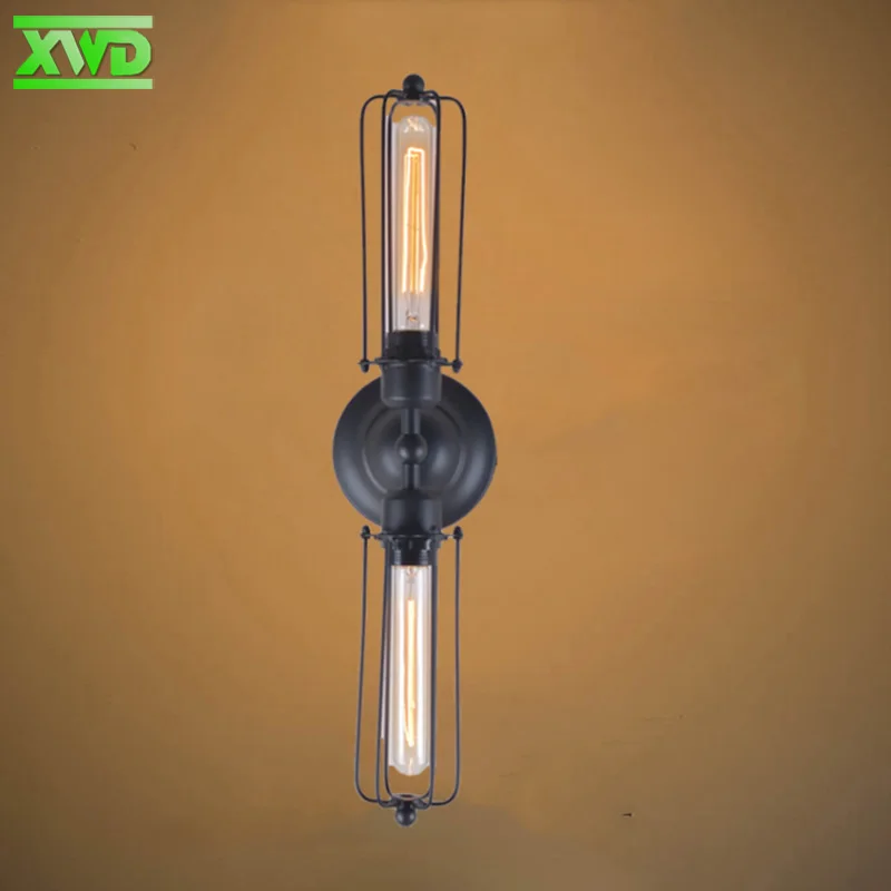 Винтажный светодиодный настенный светильник с железной рамой для помещений