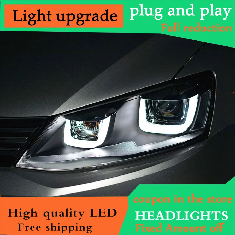 D YL Стайлинг автомобиля для VW Jetta фары 2012 2018 новый MK6 светодиодный DRL Bi Xenon объектив