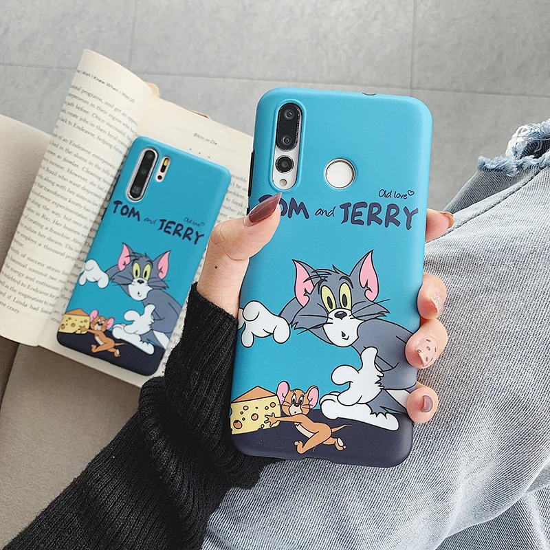 Чехлы для huawei P20 P30 Mate10 20 Pro Lite мультяшная мышь и кошка матовый мягкий чехол для Honor 9 10 20 20Pro 20i Nova 3 3i 4
