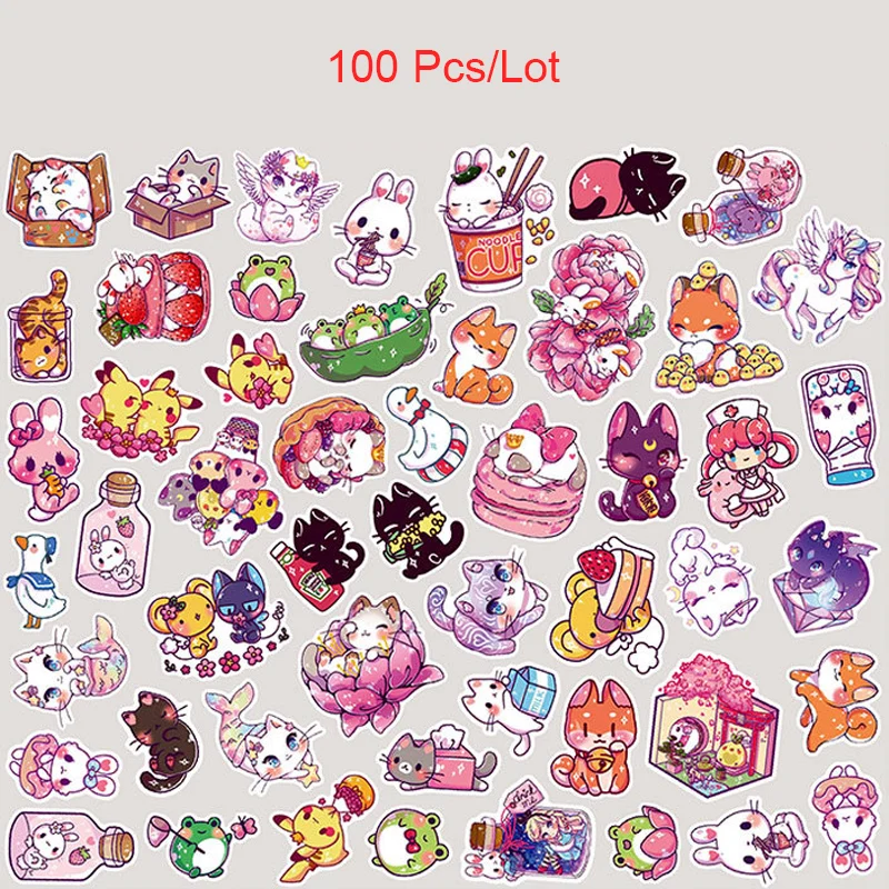 100 шт./лот мини бумажная наклейка с героями мультфильмов Декоративные DIY Дневник