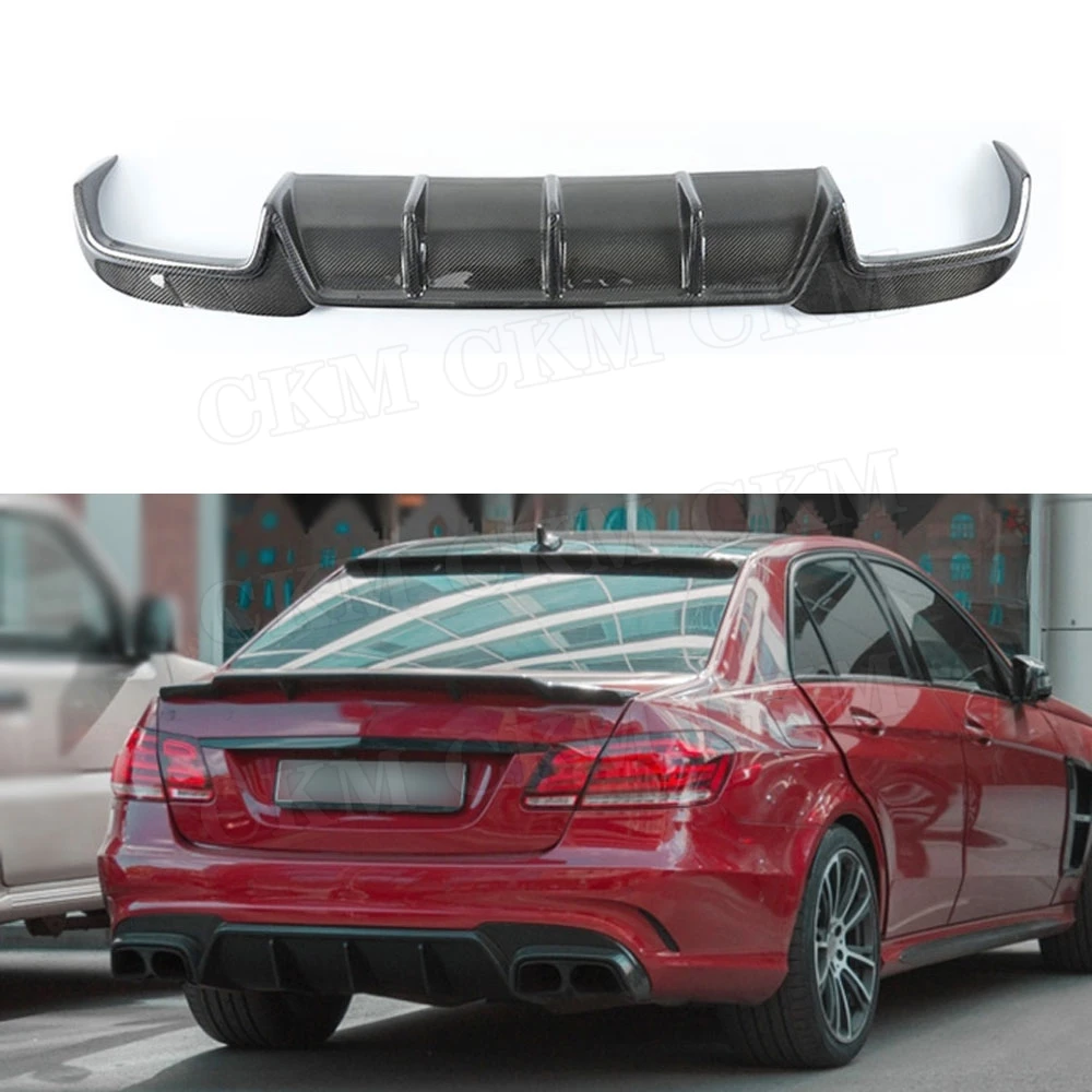 Для W212 задний бампер из углеродного волокна спойлер для Benz E Class E260 E300 E400 E63 AMG плавники в стиле акулы диффузор