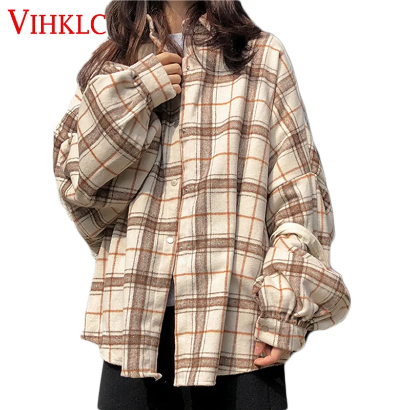 Shirts Loose Harajuku Korean Style Fashion Women New Single Breasted BF School Students Long Sleeve Womens Shirt Daily Q357 |