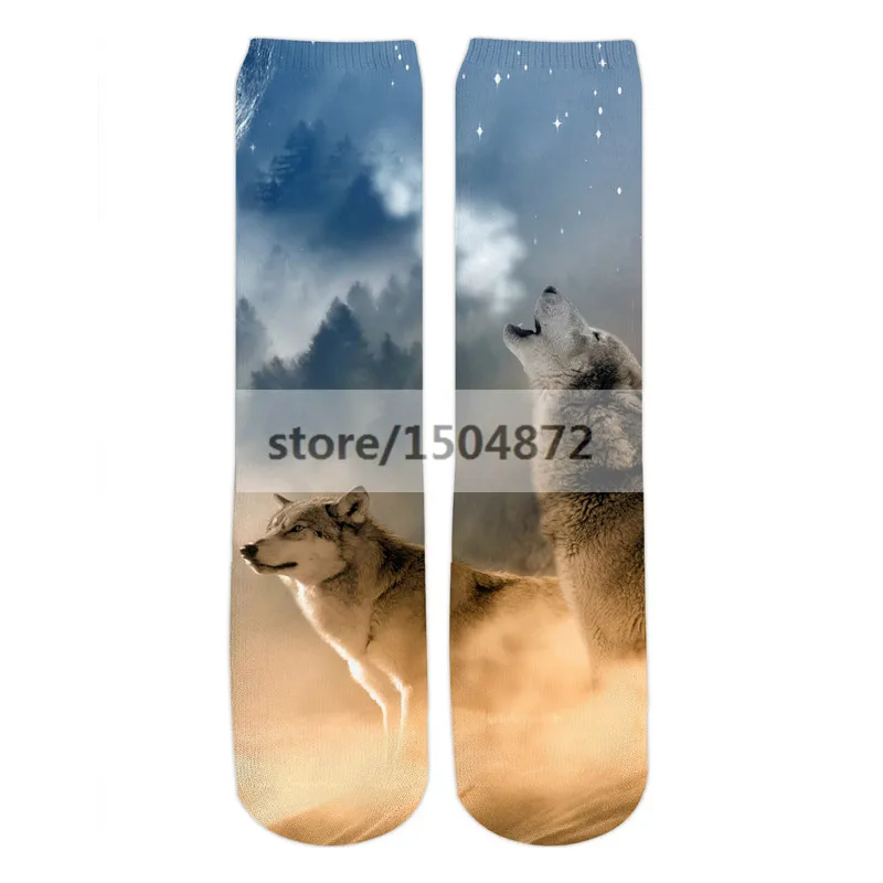 Носки унисекс с 3D-принтом прочные смешные носки принтом кота Льва панды змеи