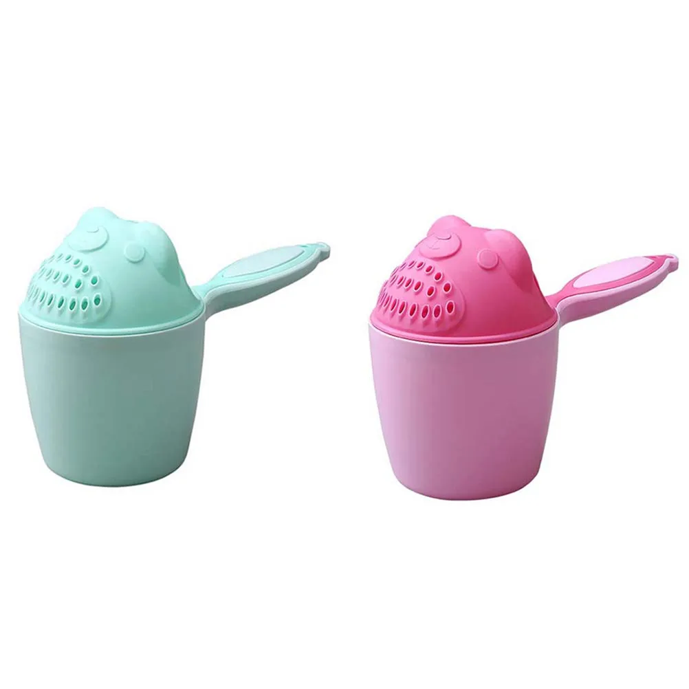 Cute Cartoon Baby Bath Caps Toddle Shampoo Cup Children Bathing Bailer Shower Spoons Child Washing Hair Kids Tool | Мать и ребенок