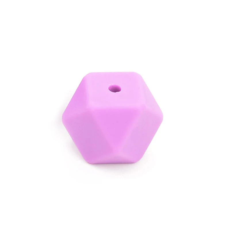 medium purple 50 шт./лот 14 мм шестигранные мини-бусины меньшего размера прорезиненное Силиконовое ожерелье для прорезывания зубов, прорезывания зубов, Детские Прорезыватели BPA безопасные шарики - Цвет: medium purple