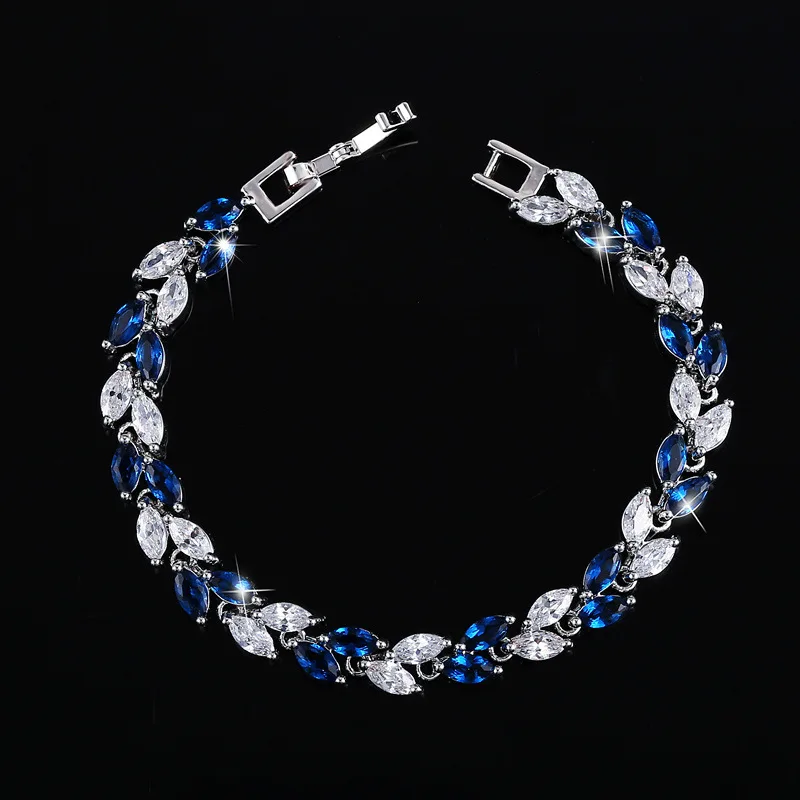 Новый Модный женский Горячая для женщины и синий браслет Jewelry AAA циркон Простой С