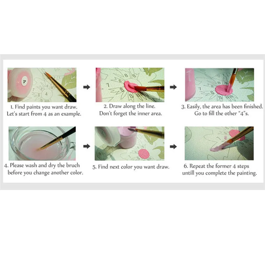 Элегантный цветок картина по номерам современные настенные картины DIY Ручная