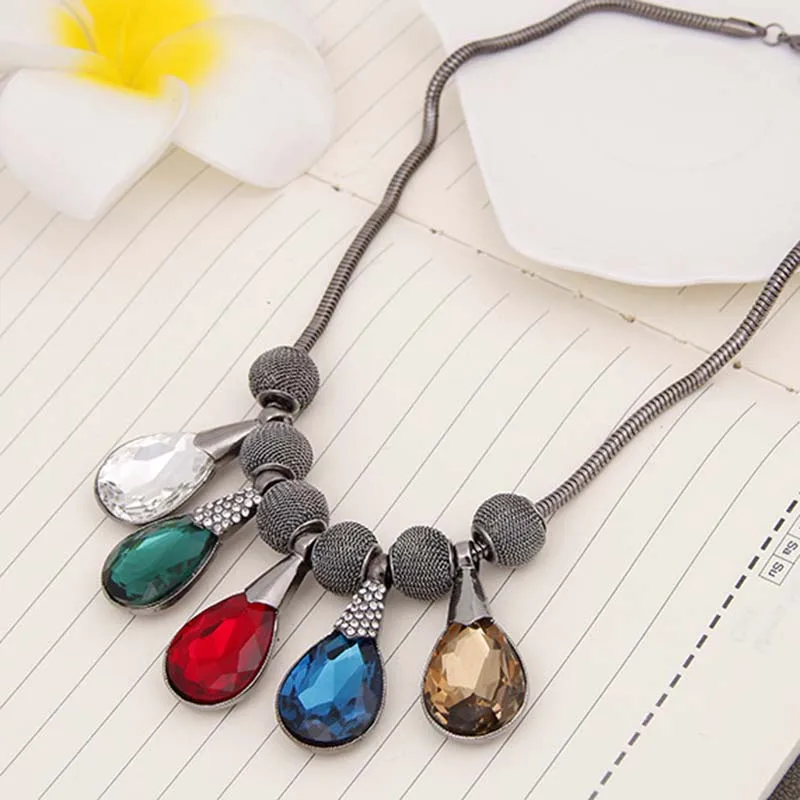 1 Piece Luxury Bright Crystal Rhinestone Choker Clavicle Statement Necklace Pendant Fashion Women Jewelry | Украшения и