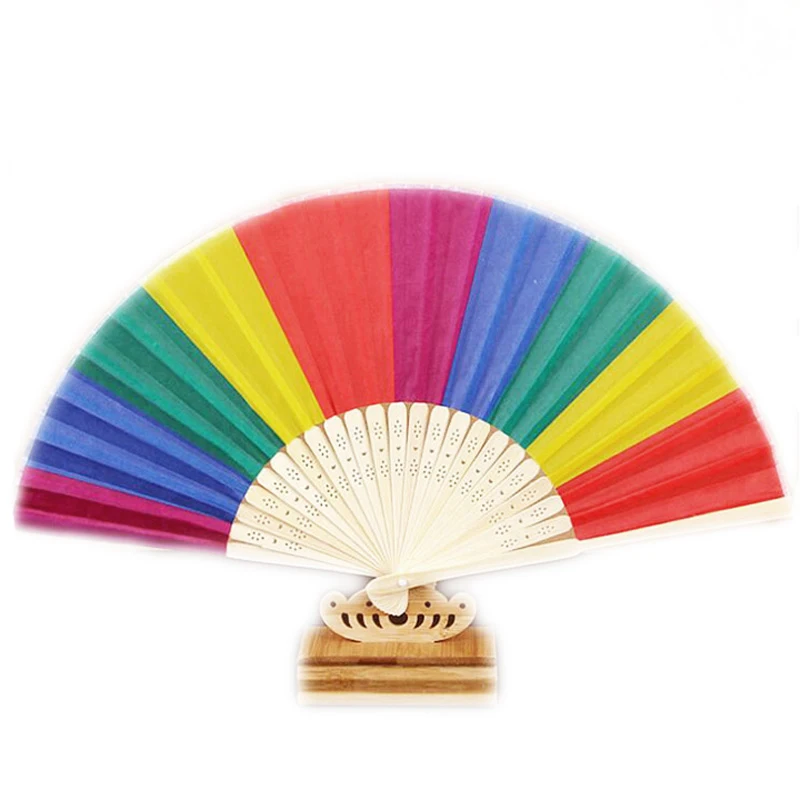 1 шт. складной Ручной Веер радужного цвета летние художественные веера свадебное