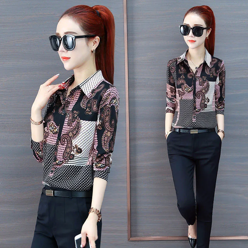 Женские весенне-Летние Стильные женские блузки рубашки повседневные блузы с