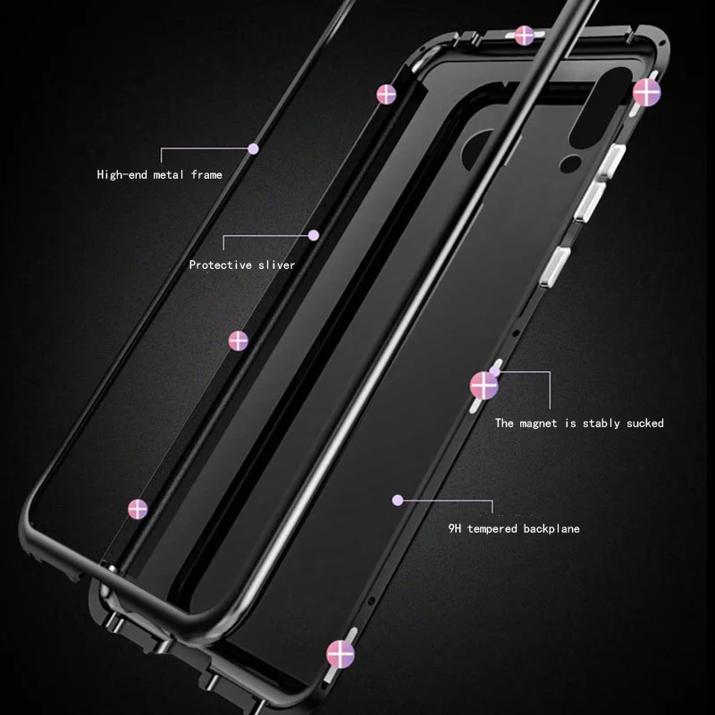 Магнитный адсорбционный металлический чехол для huawei P10 P20 P30 Pro Lite Nova 3 4 Y6 Y7 2019 mate 10 20