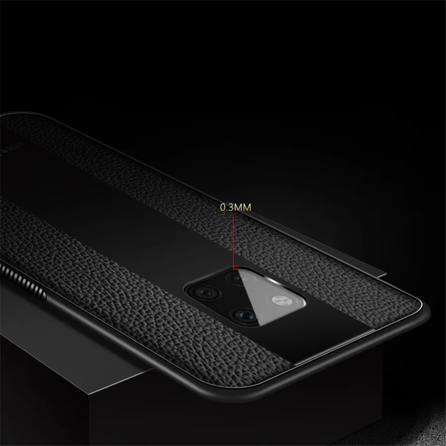 Cover PU Leather cases For Huawei Mate 20 Case for mate 20x Glass Phone huawei Pro TPU Soft Border |