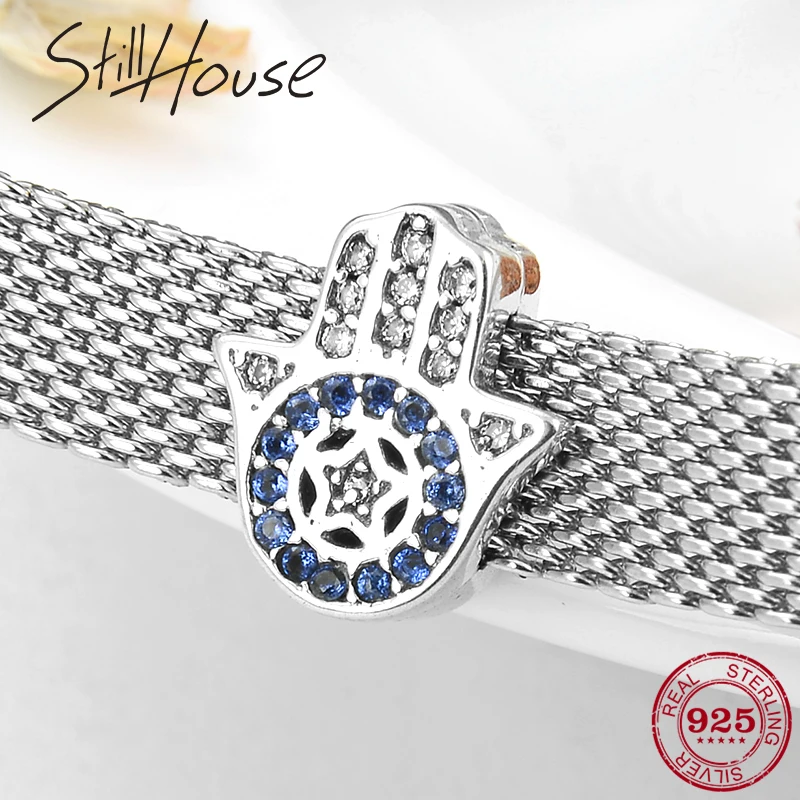 925 Стерлинговое Серебро Dream come true Lucky Hand CZ зажим в форме шарика из бисера Fit Reflections