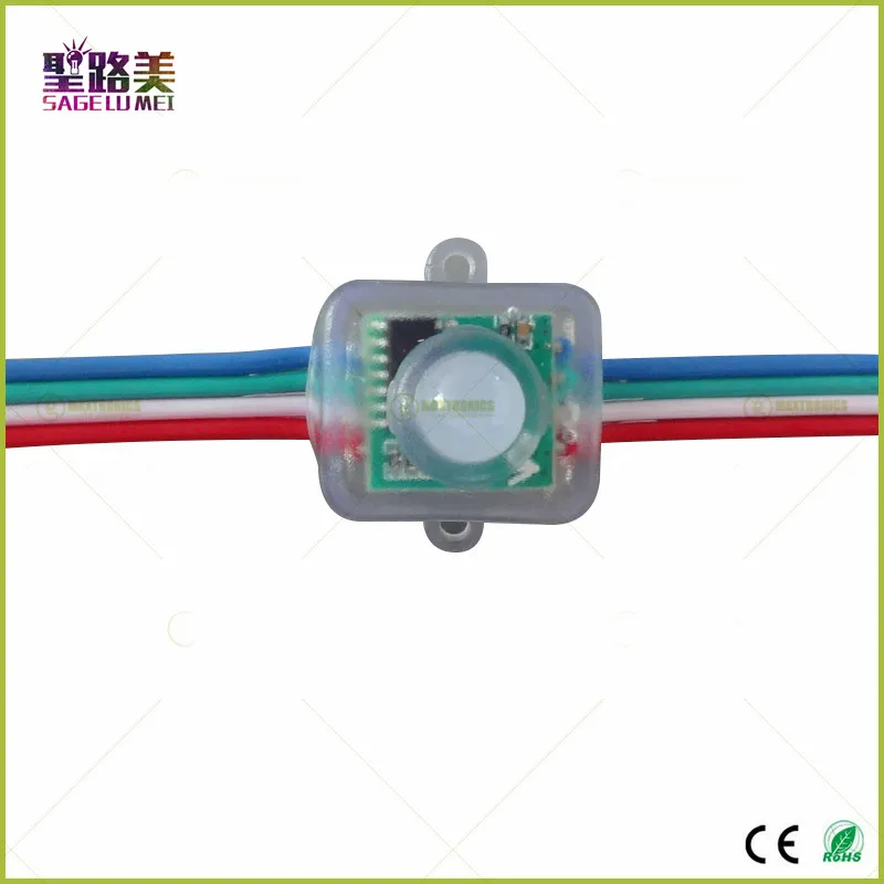 100 шт. 12 мм WS2801 2801 Цифровой Отраженные RGB LED Pixel Модуль точечные светильники Площадь