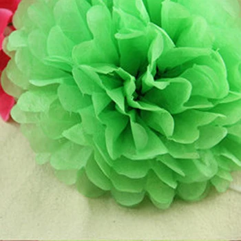 Green 15 шт. 4/6/8 дюймовый помпон из бумажной салфетки Бумага Pom Poms, цветок, поцелуй, мячи, украшение дома, запас для свадебной праздничные вечерние поставки - Цвет: Green