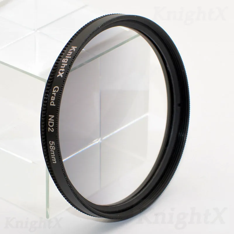 KnightX 24 цветной фильтр UV ND Star для nikon canon 49 мм 52 мм 55 мм 58 мм 62 мм 67 мм 72 мм 77 мм canon go pro d5300 600d d3200 d5100 - Цвет: Grad ND2