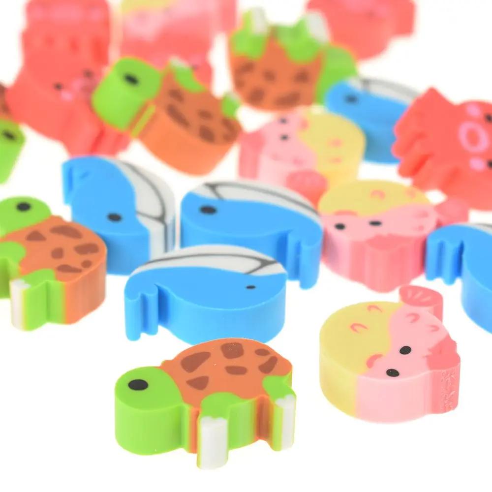 Mini Cartoon Animal Cute Creative Fruit Rubber Eraser Kids Correction
