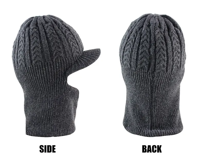 Шерстяные шапки вязаные мужские зимние шапки Skullies Bonnet Зимние головные уборы для мужчин и женщин Beanie Балаклава с шеи теплая маска для лица
