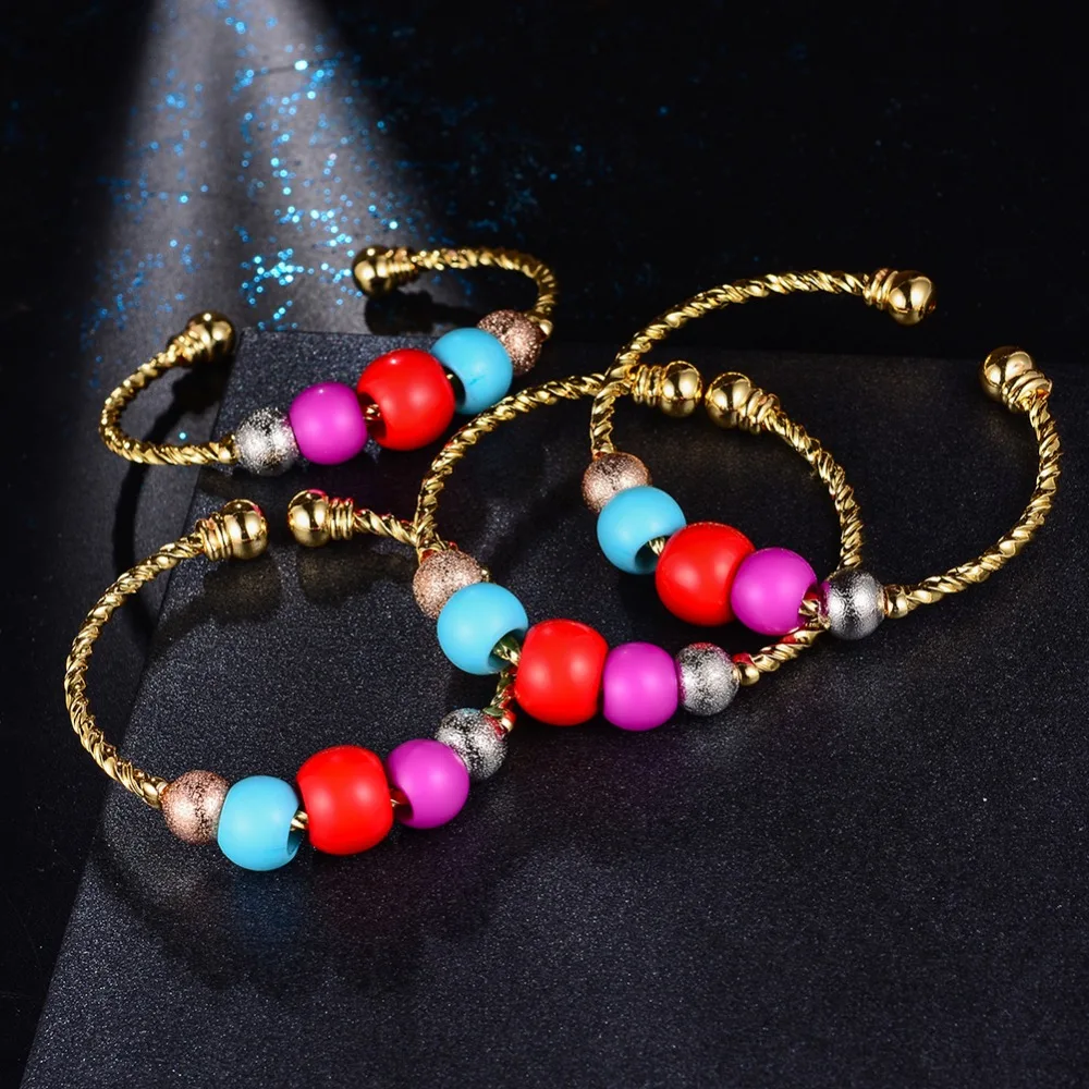 Wando 4 шт детские браслеты для девочек милый золотой браслет-Талисман из бусинок