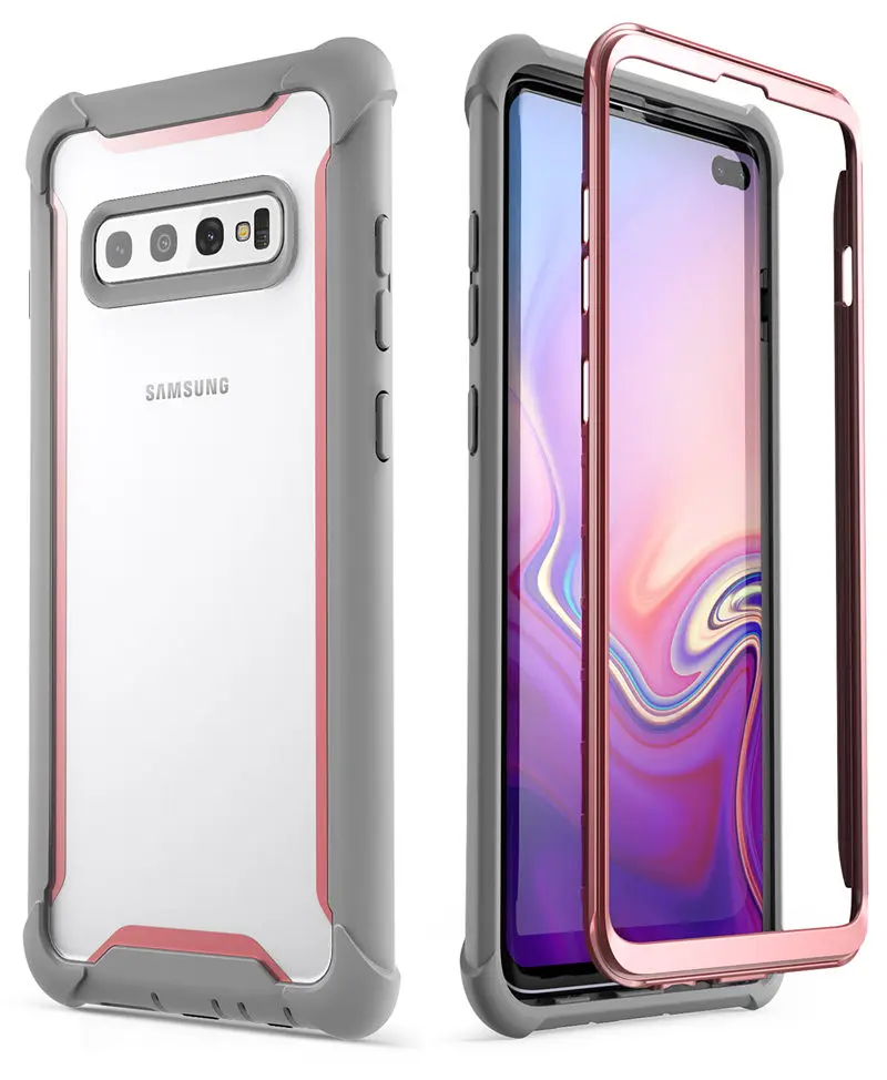 Для samsung S10 Plus чехол 6,4 Ares прочный Чехол на весь корпус со встроенной защитной пленкой [не совместим с датчиком отпечатков пальцев] - Цвет: Pink