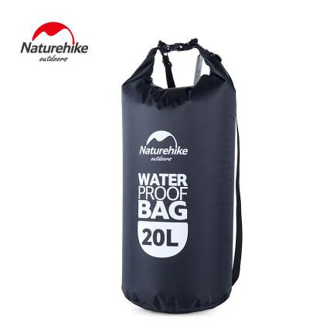 Black-20L NatureHike 5L 20L 60L водонепроницаемый мешок Сверхлегкий дрейфующий Сухой Мешок Пляжный дрейфующий Дайвинг Плавательный компрессионный мешок для хранения - Цвет: Black-20L