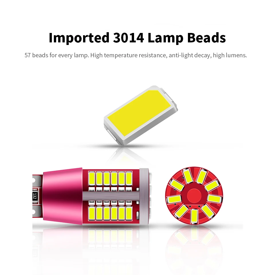 2шт T10 Led W5W 192 автомобильные аксессуары 57smd Canbus 3014 авто супер яркие Габаритные