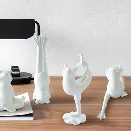 Креативная резиновая модель для йоги домашнее украшение дома Золотая лягушка