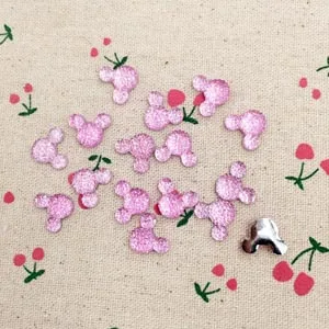 100 штук плоские пластмассовые Кабошоны Kawaii художественное украшение из полимерного материала мультфильм мышь DIY Украшение, скрапбукинг: 12*15 мм - Цвет: Light Pink
