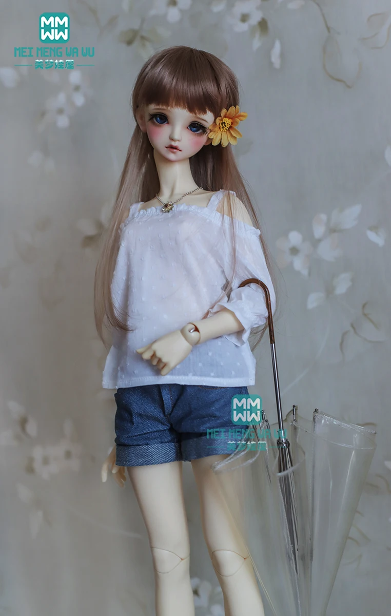 Одежда для куклы BJD 1/3 SD10 DD Модная белая рубашка + джинсовые шорты отдыха | Игрушки