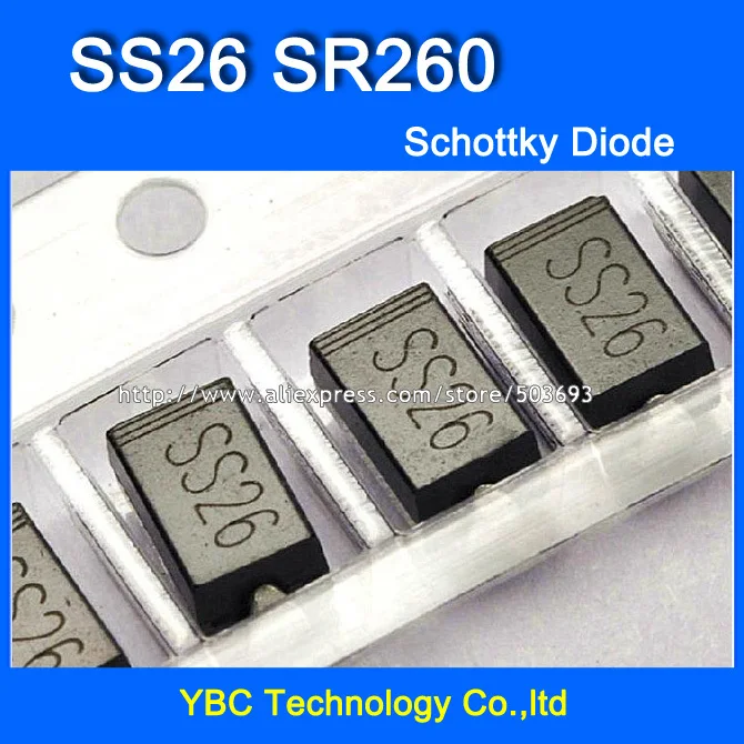 

200pcs/lot SS26 SR260 2A/60V A Type Schottky Diode