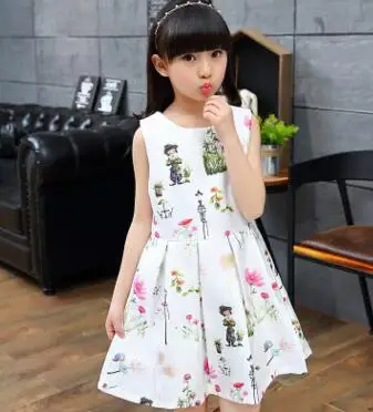 Девушка платье церемония 2016 лето рукавов О-Образным Вырезом принцессы