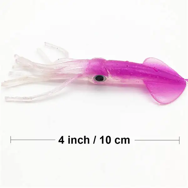 5 шт./компл. 10 см/" Розовый светящийся мягкий кальмар Джиги pesca Троллинг рыболовные части - Цвет: pink