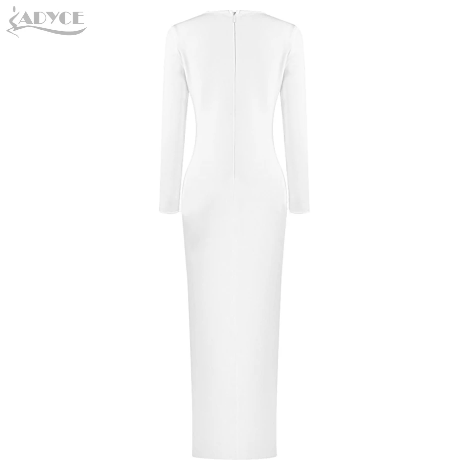 Adyce New Summer Women Bodycon Bandage Dress Sexy Deep V Long Sleeve Diamond Club Vestidos Celebrity Evening Party Dresses | Женская