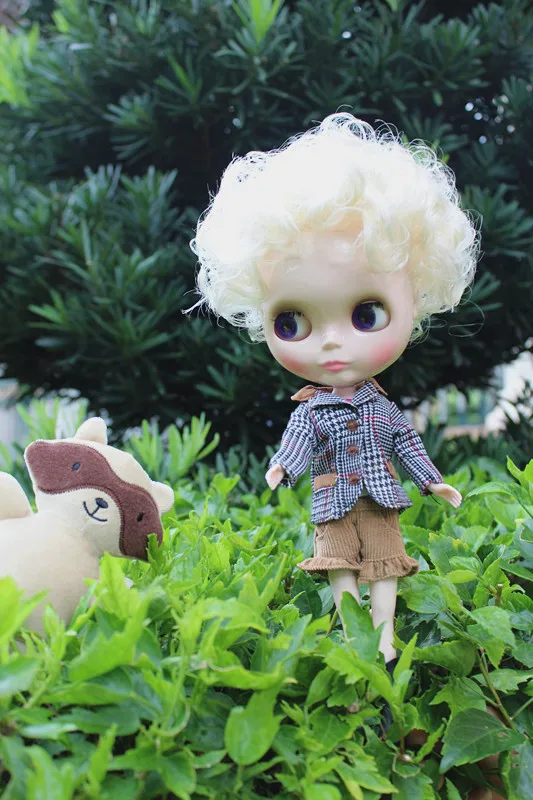 Blygirl белые короткие волосы Обнаженная кукла blyth кукла 30BL717 обычные DIY куклы тела суставы 7, чтобы изменить свой собственный макияж