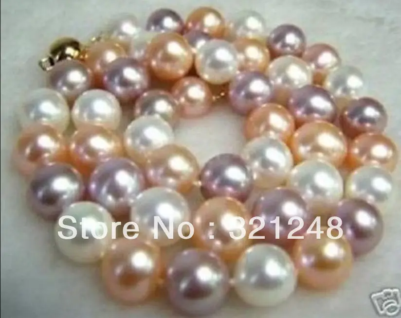 

Free shipping new diy 8mm multicolor shell simulated-pearl round beads necklace for women hot sale jewelry making 18inch GE4609