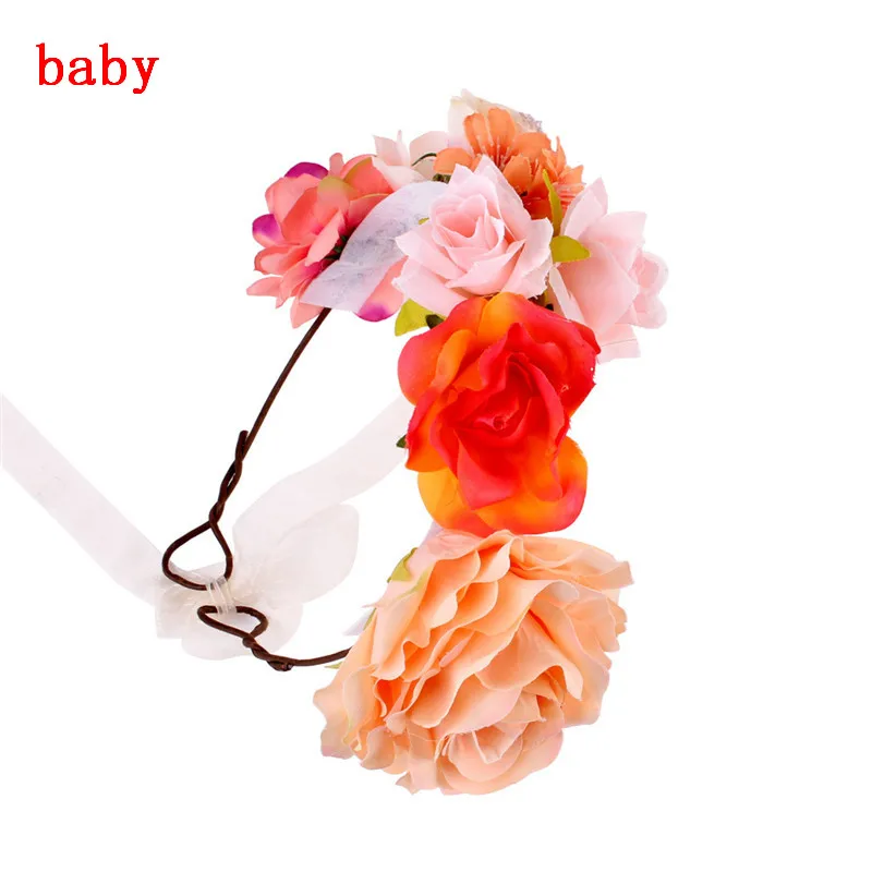 H0243 baby B Для мамы и ребенка, повязкой на голову в тон ручной работы с большим цветком и повязка на голову, для мамы и дочки головной убор заячьи ушки детские украшения для волос H0243 - Цвет: H0243 baby B