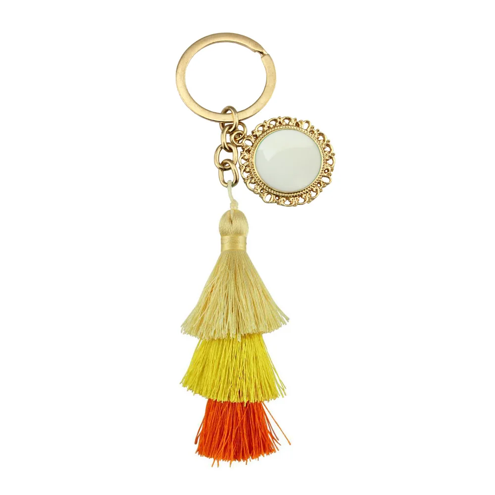 Монограмма кисточка брелок эмаль чистый 2017 модные женские сумки аксессуары