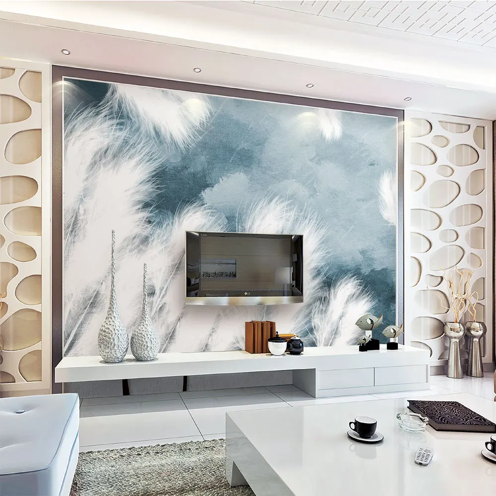 Украшение текстильные обои современный стиль красивые перья Абстрактные