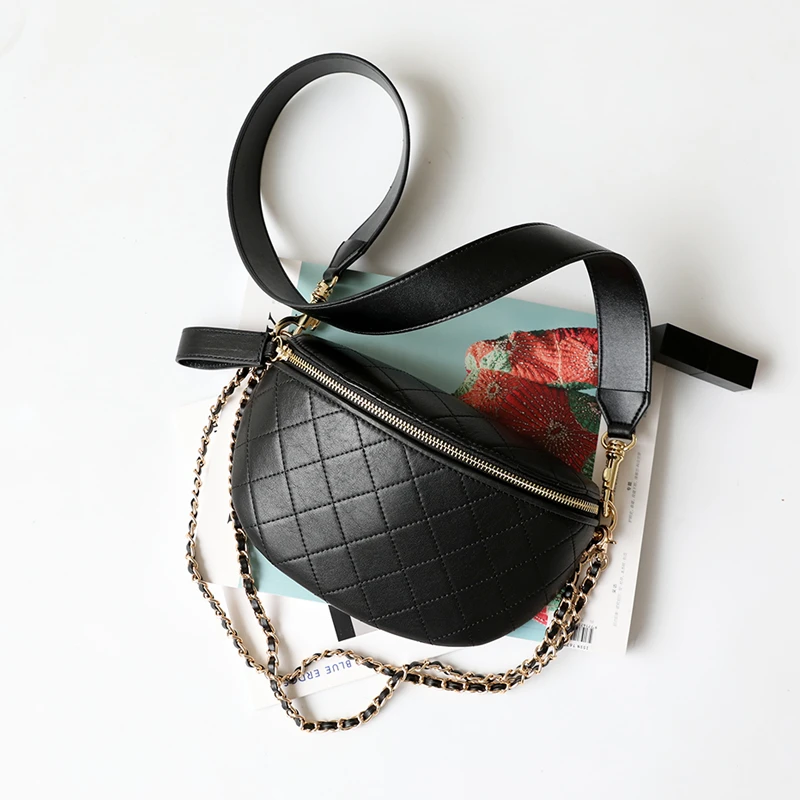 Нагрудные сумки белые 2019 летние женские из натуральной кожи через плечо для