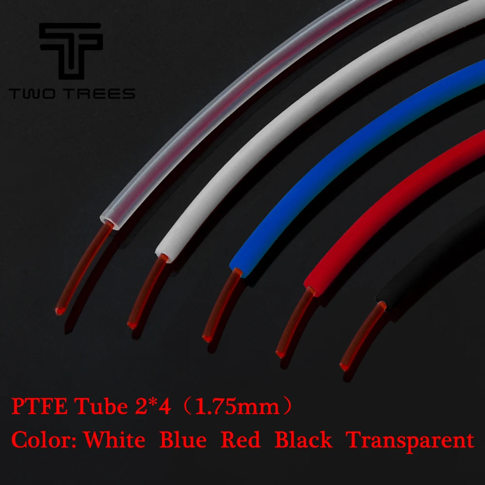 1 м PTFE труба ID 2 мм OD 4 мм прозрачная ptfe труба J-head hotend RepRap росток Боуден горло экструдера для 1,75 мм нити 3d V5 V6