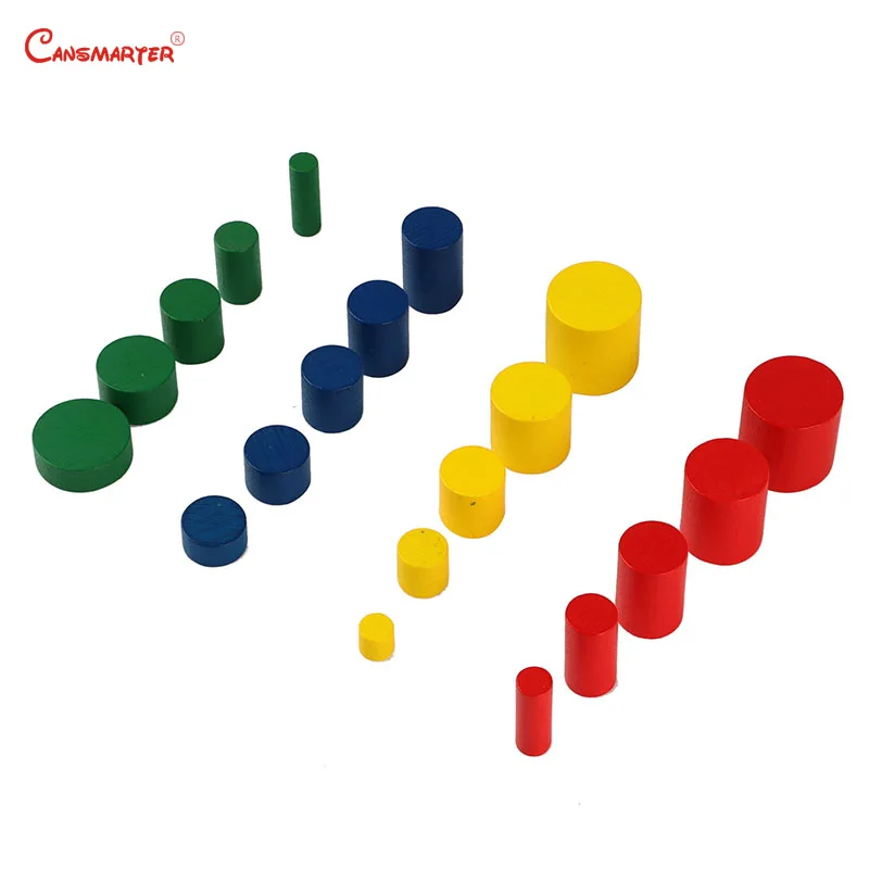 

Home Mini Knobless Cylinder Montessori Wooden Colorful Teaching Educational Toys for Children House Kids Sensory Game