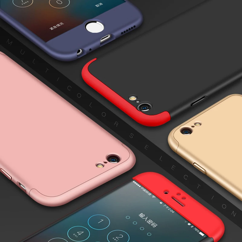 Чехол с защитой 360 градусов для iPhone 7 6 Plus 6S i7 5 5S P 7P полная защита тела