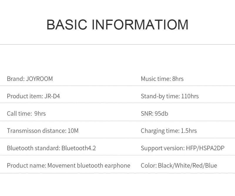 Joyroom D4 Bluetooth наушники Беспроводная спортивная Гарнитура наушники магнитные IPX5 водонепроницаемые наушники для iPhone samsung huawei
