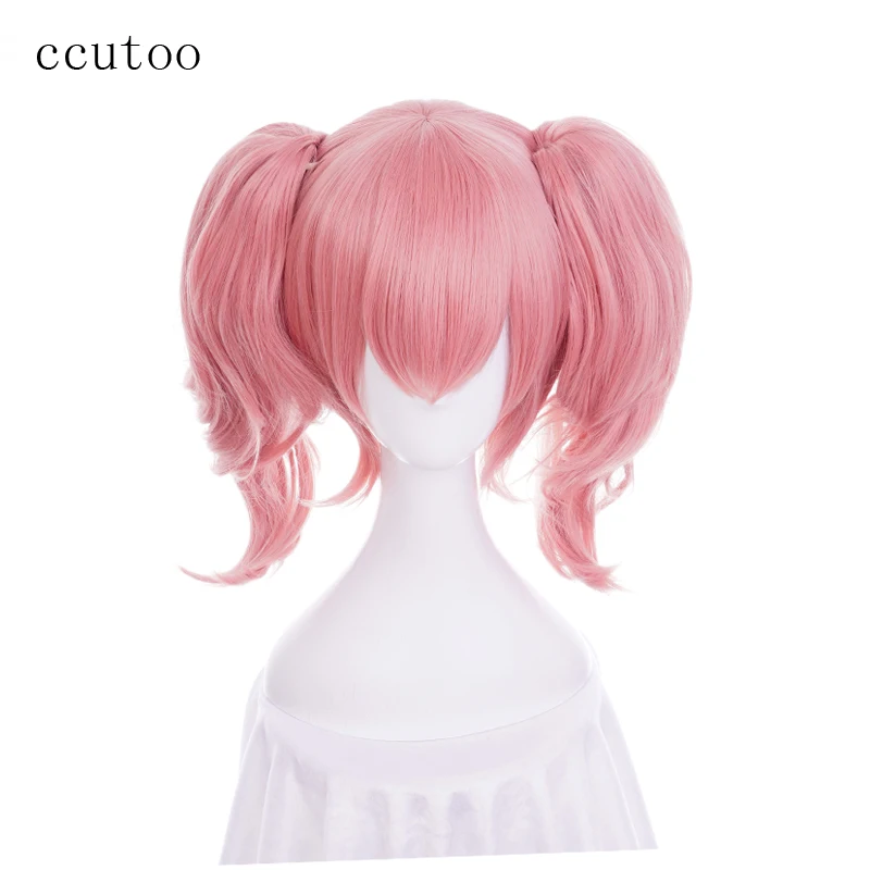 Термостойкий парик для косплея ccutoo Inu X Boku SS Roromiya Karuta, розовые короткие вьющиеся синтетические волосы