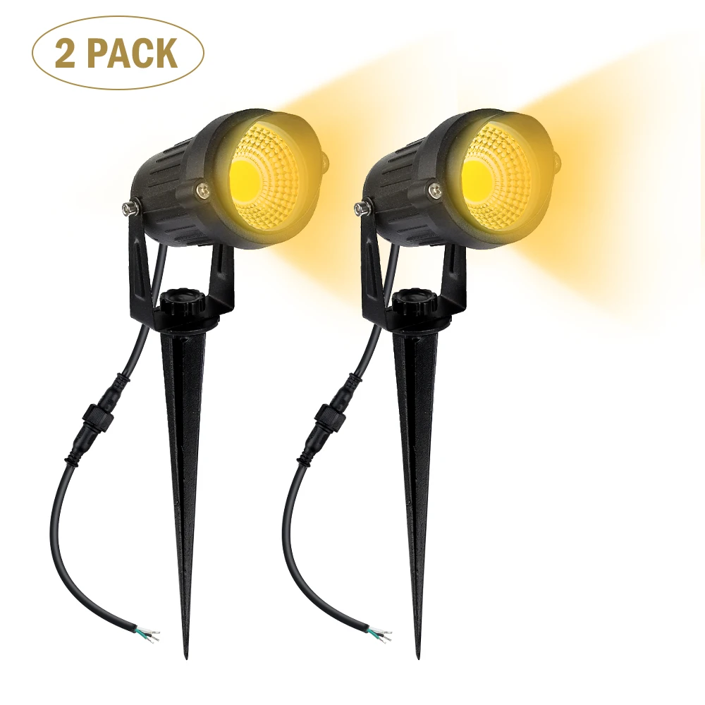 

2PC Super bright COB Lawn Lamps 5W 3000K Bulb adjustable Lamps for garden decoration Waterproof IP65 safe outdoor light