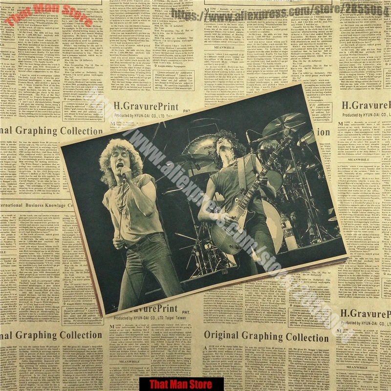 ВИНТАЖНЫЙ ПЛАКАТ Led Zeppelin крафт-бумага ретро-рок постер классический старый группа Ретро плакат 42X30CM
