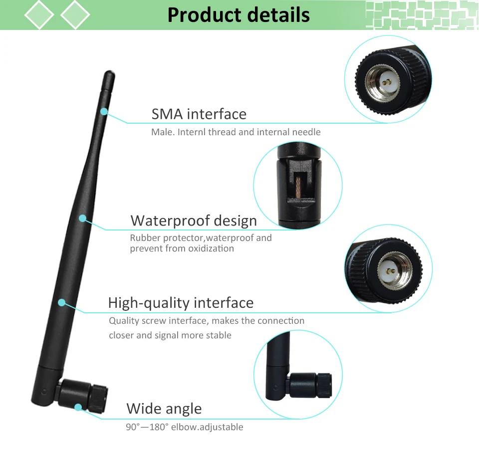 2 шт 2,4 ГГц Wifi антенна 5dBi SMA разъем Antena антенна 2,4 ГГц антенна wi fi для карты PCI USB беспроводной маршрутизатор Wifi усилитель