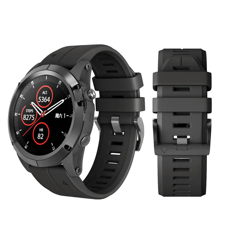 Wristband силикона быстроразъёмное соединение ленточная Сменные аксессуары для смарт-часов Garmin fenix 5/5 Плюс/935/S60 SD998 - Цвет: Черный