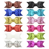 12pcslot popular sequin hairpins headwear barrettes solid bowknot hair clips childrens party hair accessories