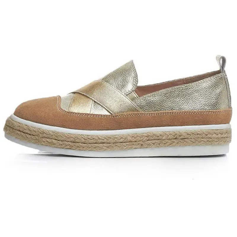 Новинка 2020 года Женские лоферы без застежки Обувь из натуральной кожи на плоской